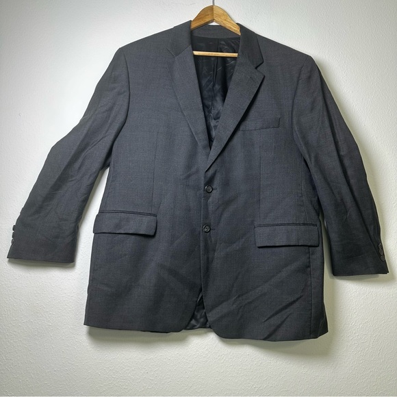 Chaps Ralph Lauren Wool Blend Dark Gray Blazer - Picture 2 of 16